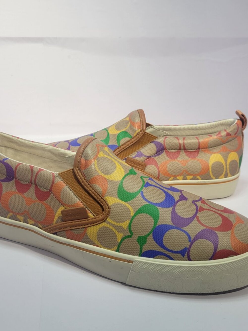 Coach Skate Pride Rainbow Signature Men's Size 11D Slip On Sneakers CA284 - Picture 7 of 11
